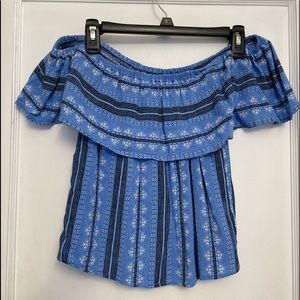 Jealous Tomato off the shoulder top- blue